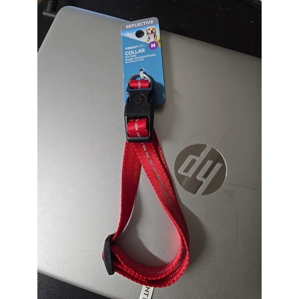 Vibrant Life Reflective Dog Collar Red 14-20in New Never Used